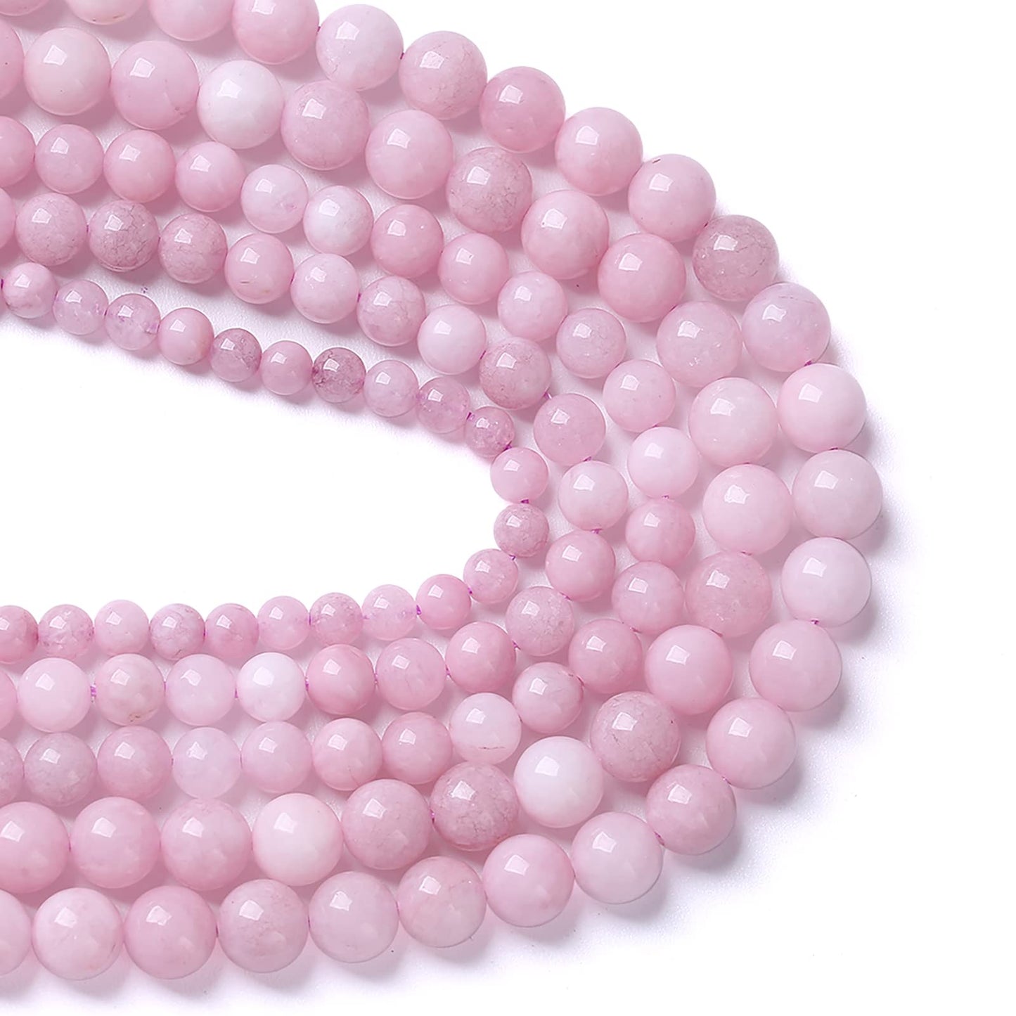 10MM 38PCS Kunzite Beads Round Loose Beads for Jewelry Making DIY Bracelet Necklace Crystal
