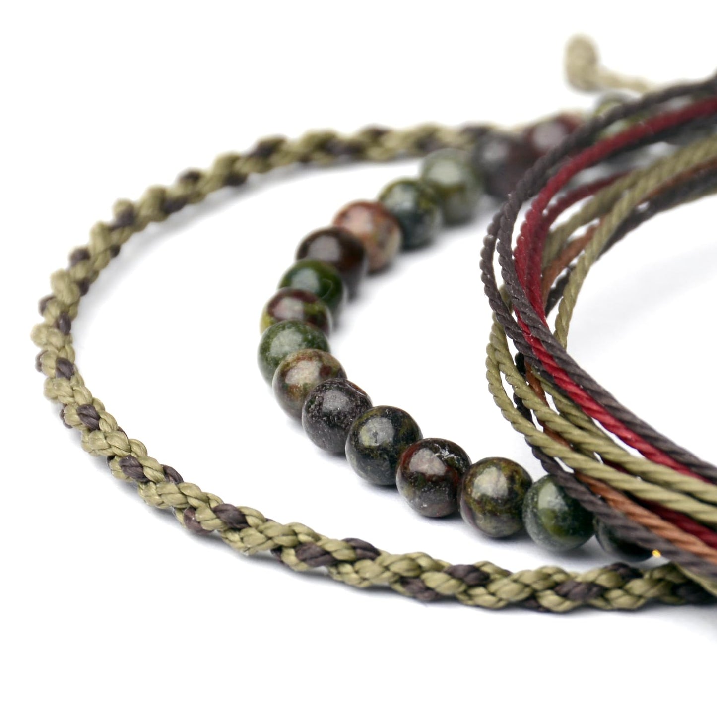 Handmade Natural Stone Beaded Healing Bracelet Gift for Men Adjustable Rope String Bracelet (Dragon blood stone, Adjustable)