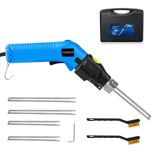 Toemics Toemics Electric Hot Knife Foam Cutter – 200W Styrofoam Cutting Tool, 4 Adjustable 50-500°C Blades for Polystyrene, Sponge, Crafts, and Insulation (Blue)