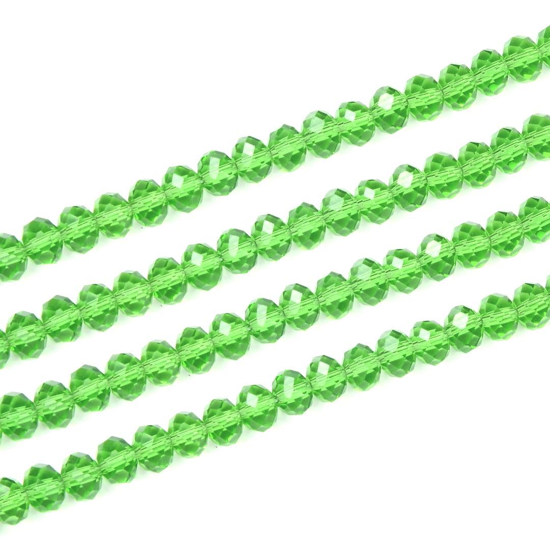 1000pcs Czech Faceted Rondelle Crystal Glass Loose Beads 6mm Spacer Bulk Peridot Green for DIY Craft Jewelry Making CCR616