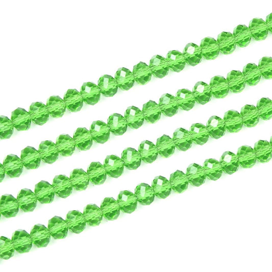 1000pcs Czech Faceted Rondelle Crystal Glass Loose Beads 6mm Spacer Bulk Peridot Green for DIY Craft Jewelry Making CCR616