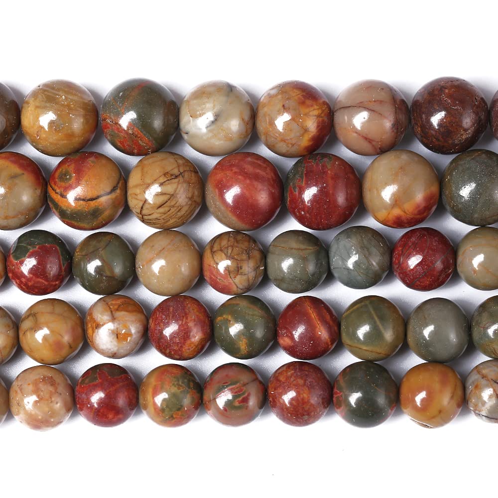 8MM 45PCS Natural Stone Picasso Jasper Loose Beads for Jewelry Making DIY Bracelet