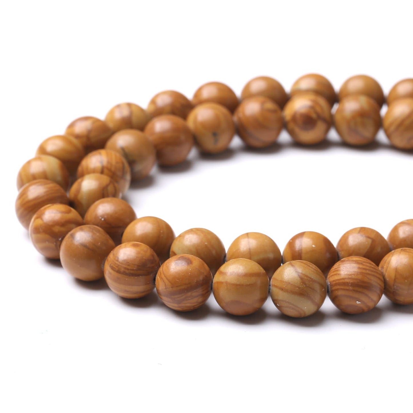 90PCS 4MM Natural Woodgrain Jasper Stone Beads Energy Healing Beads for DIY Jewelry Bracelet Necklace Making for Jewelry Making15Inch