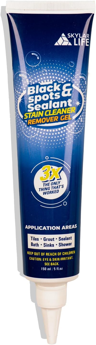 Skylar Life Grout Silicone Caulk Whitener - Black Stain Solution for Home Sinks, Kitchens & Bathrooms (1-Pack)