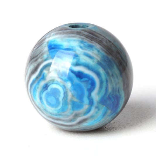 100Pcs Natural Stone 6mm Blue Stripe Agate Round Loose Gemstone Energy Healing Beads Hole Size 1mm DIY Smooth Beads for Bracelet Necklace Earrings Jewelry Making