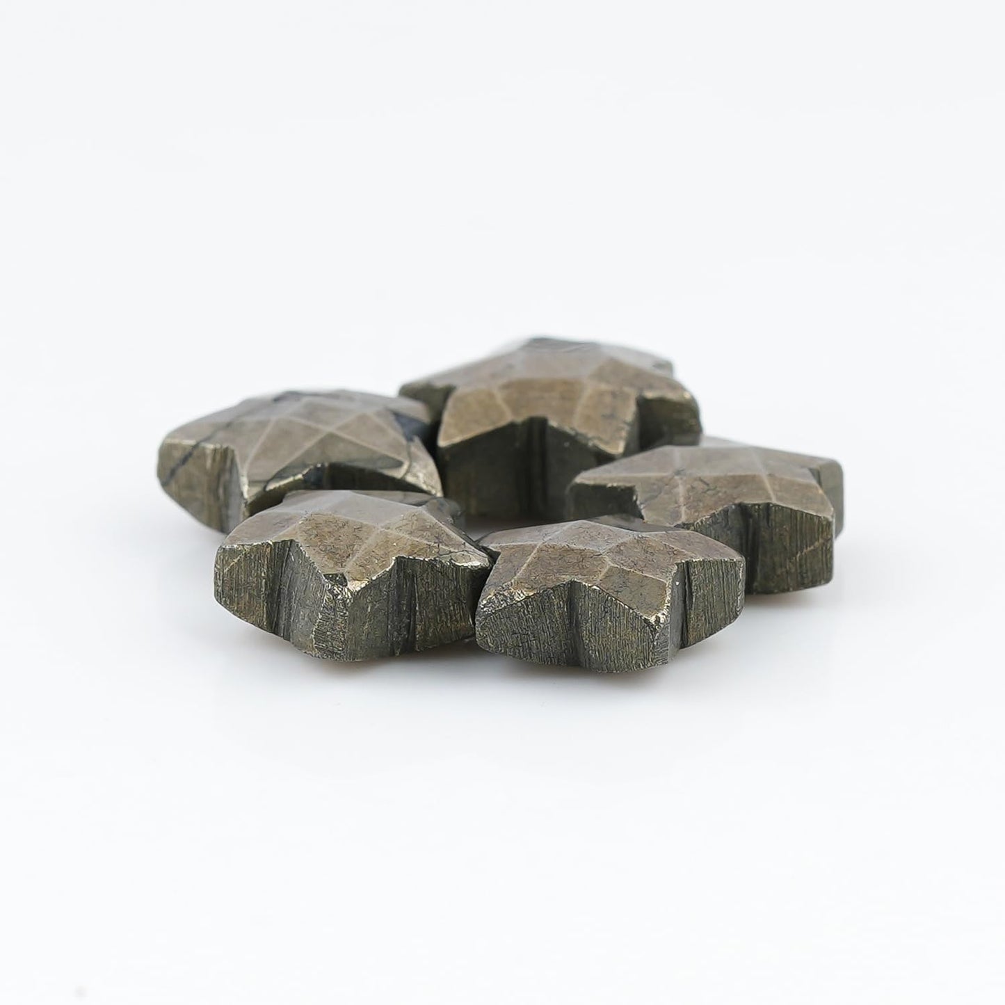 CRYSTALINES 5pcs, Wholesale Natural Golden Pyrite Gemstones, Bulk Star Shape Stones, Assorted Loose Supply, DIY Craft-Jewelry Making, Chakra Healing Crystals, Gem Collection, 10-12mm