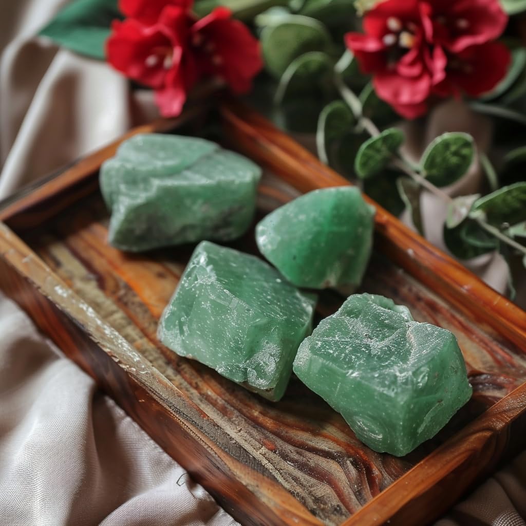 Luckeeper 1 lb Green Aventurine Bulk Raw Crystals and Healing Stones for Tumbling, Wire Wrapping, Wicca Reiki,Meditation