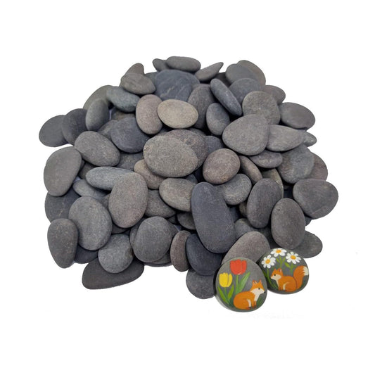 100PCS Painting Rocks - 1-1.5 Inch Flat Smooth River Rocks for Painting, Natural Pebbles & Rocks for Kindness Rocks, Arts Crafts, DIY Projects - Adults & Beginners
