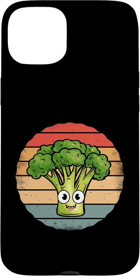 Broccoli Gifts for Vegetarians Co. Sunset 15 Broccoli - Funny Retro Vintage Style Broccoli Lover Case for iPhone Plus