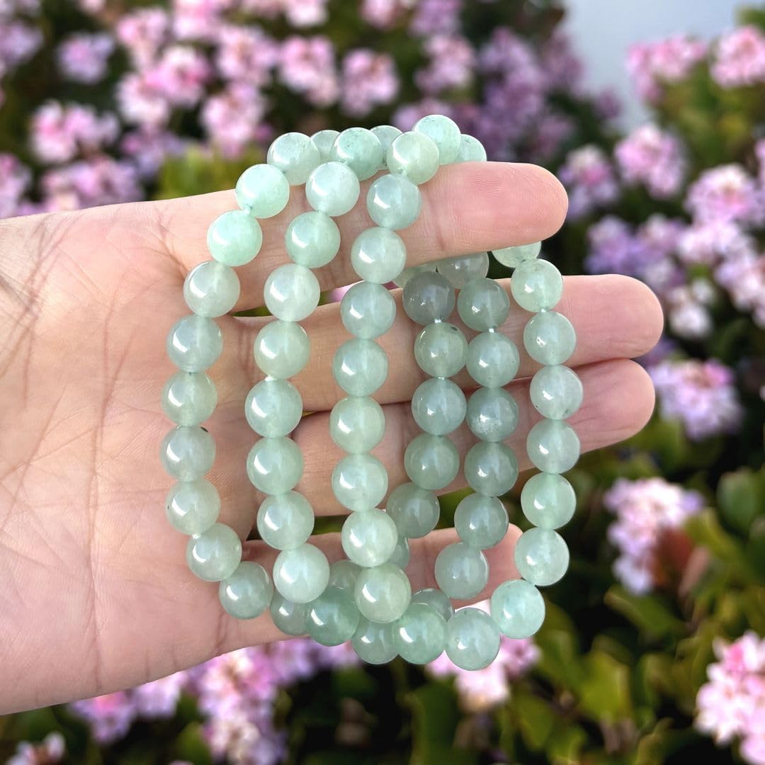 Adabele Real Natural Green Aventurine Gemstone Beaded Bracelet 7 inch Stretch Chakra Healing Crystal Stone Jewelry Women Mom Gift (Unisex) GB8-22