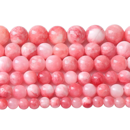 10MM 38PCS Pink Persian Jade Spacer Loose Beads for Jewelry Making DIY Bracelet Necklace