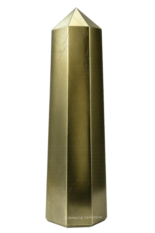 Amazing Gemstone Pyrite Crystal Towers - Natural Healing Crystal Point Obelisk for Reiki Healing and Crystal Grid (3" to 4" INCH)
