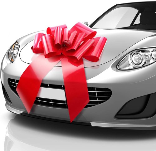 Mifflin-USA Big Car Bow - Giant Red 23-Inch Gift Bow for Birthdays & Christmas Decor