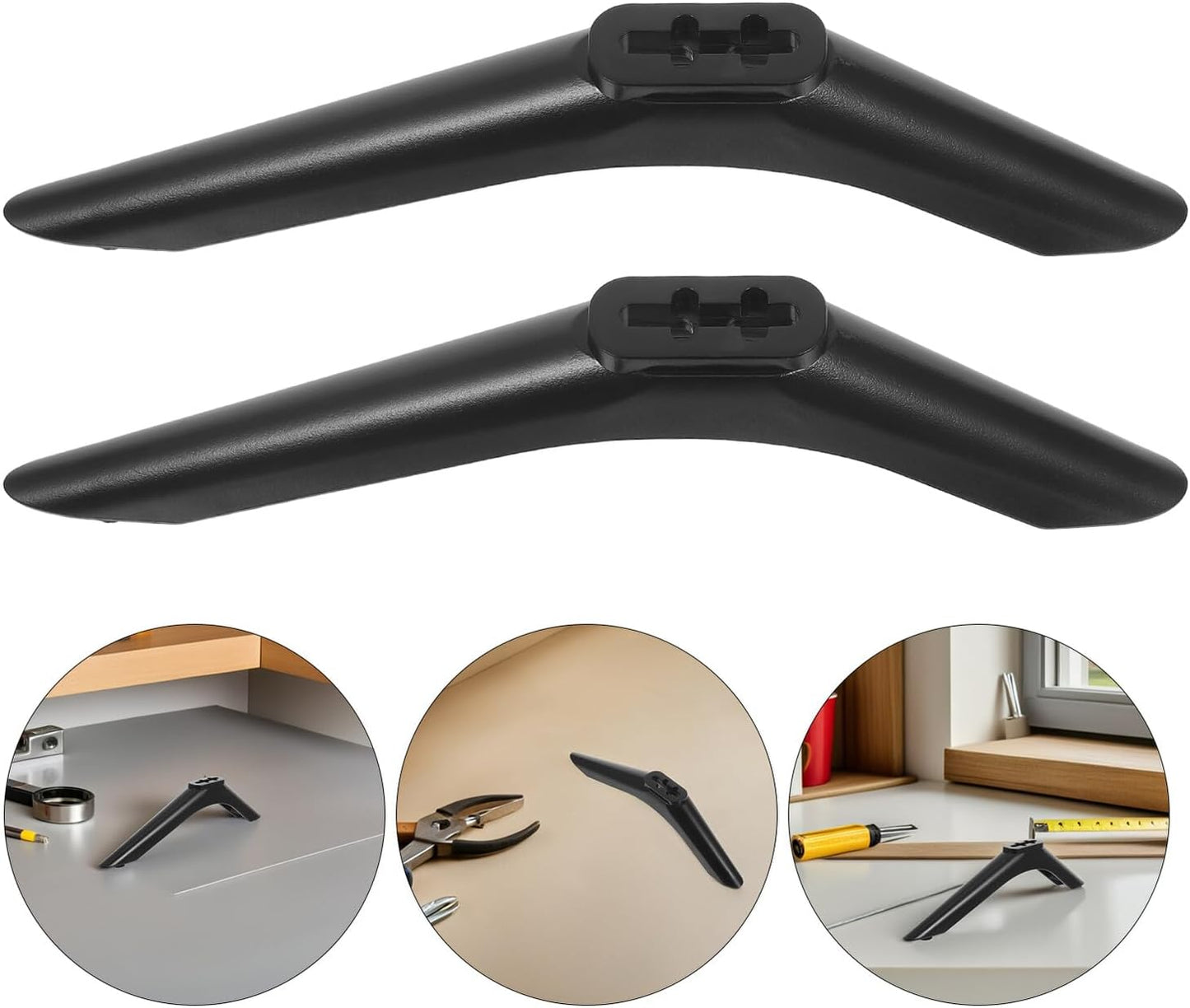 Kisangel 32-43 Inch Tv Base Stand Legs Replacement with Screws for LED LCD Tvs, Universal Tabletop Television Support