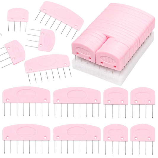 AnoleAir Knit Blocking Pins Kit, 25 Pcs Pink Color Knit Blocking Combs, Knit Blocking Combs for Blocking Knitting, Crochet, Lace or Needlework Projects,Knitting Block Tool for Blocking Mats