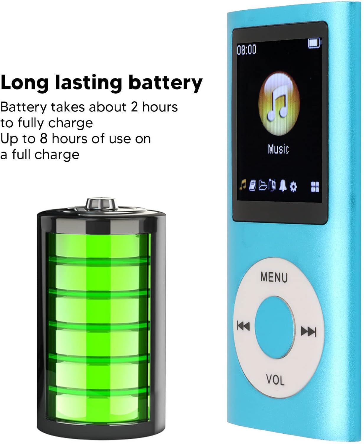 LUCKDANO MP3 Multifunctional Portable Music Player with Large Memory Capacity and Premium Material for Music