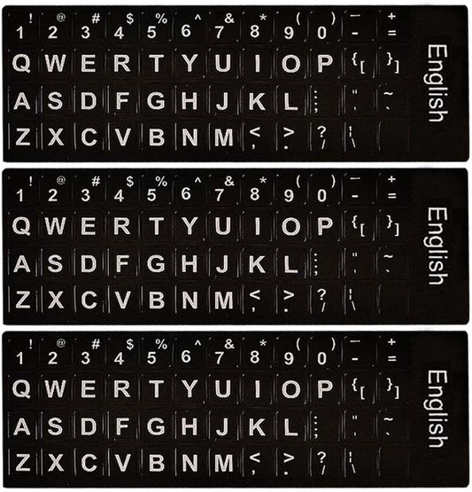 ANRACHEL Desktop(3PCS,English) Replacement English Keyboard Letter Stickers, Universal English Keyboard Stickers