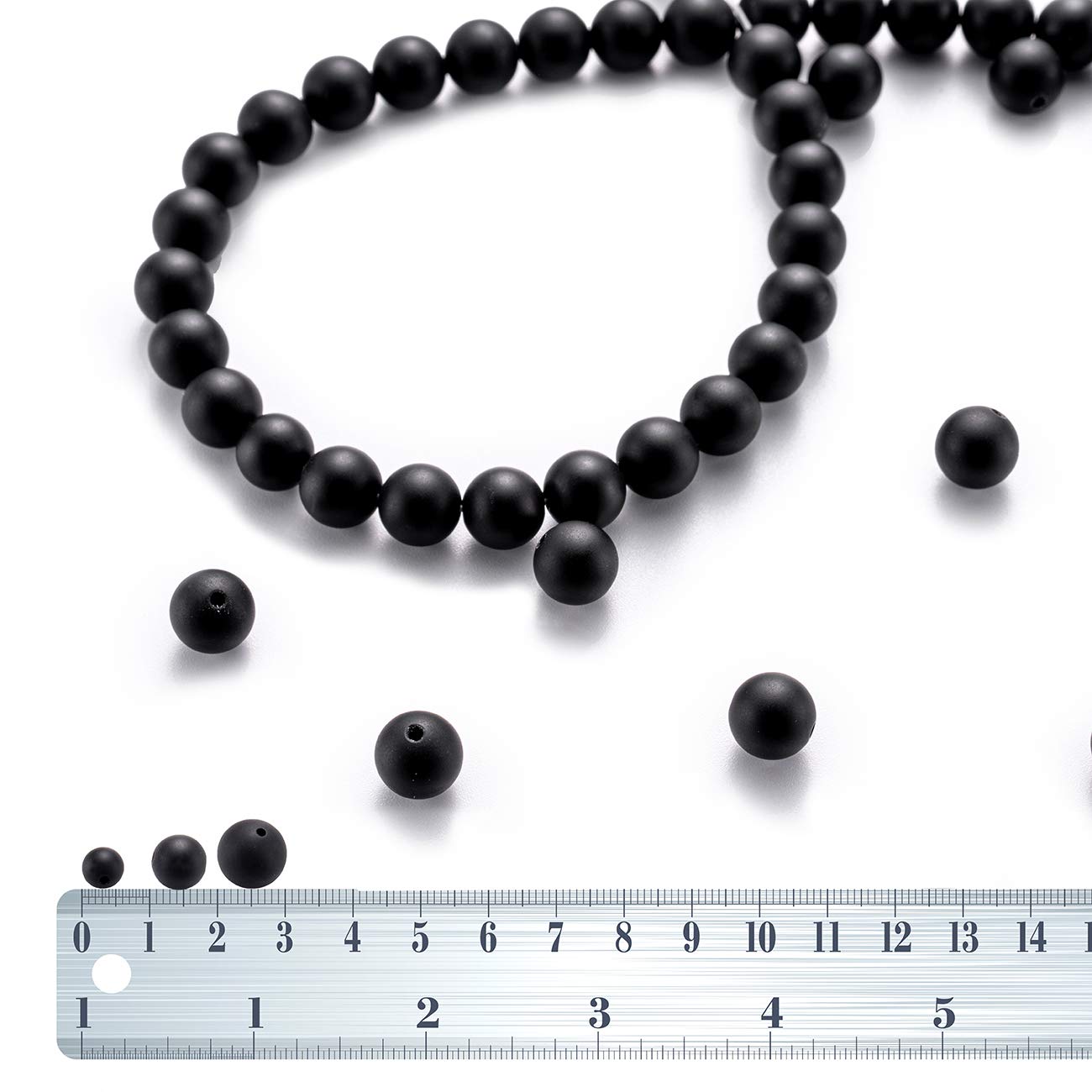 BEADIA Matte Black Onyx Natural Stone Round Loose Semi Gemstone Beads for Jewelry Making 10MM 38PCS