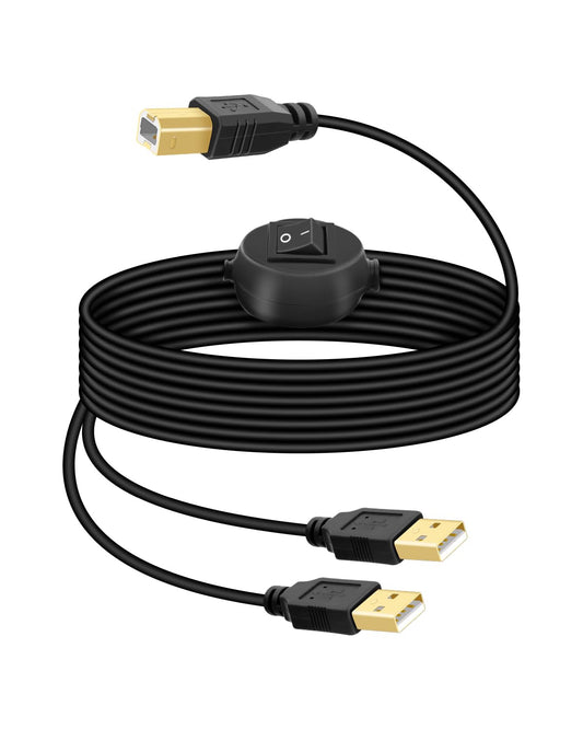 2 1 2 Printer(4.5M/14.7FT) RIIEYOCA in USB Printer Cable Splitter, USB A Male to USB B Male Printer Cable with Toggle