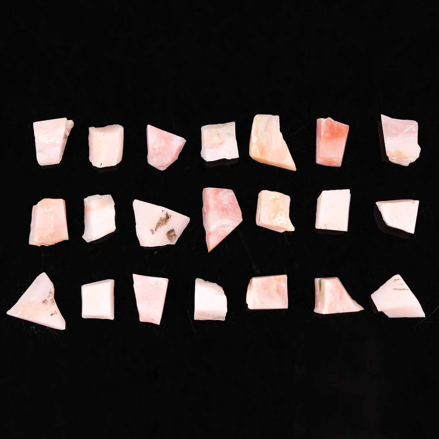 ColouredRocks 100 carats Pink Opal Crystals, Raw Stones, Rough Gemstones, Jewelry Making Supply, Cabbing, Polishing, Cutting, DIY, Crafts (20pcs) (10-15mm)