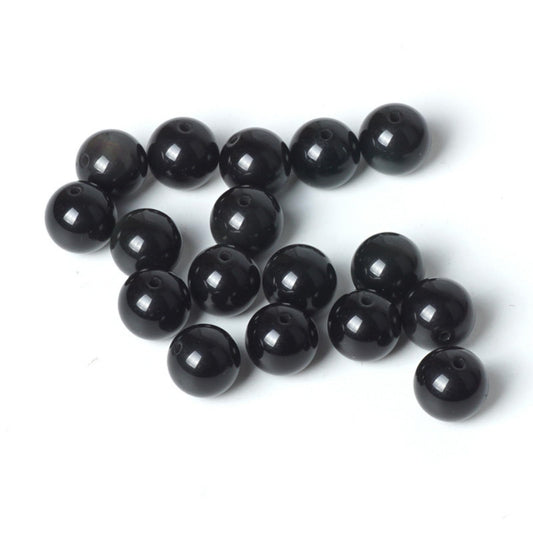 100Pcs Natural Stone 8mm Colorful Obsidian Beads Round Loose Gemstone Energy Healing Beads Hole Size 1mm DIY Smooth Beads for Bracelet Necklace Earrings Jewelry Making