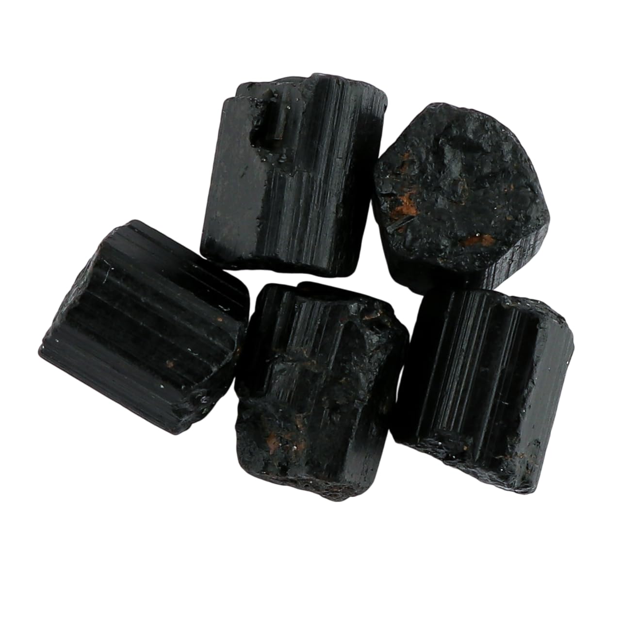 CRYSTALINES 5pcs, Natural Raw Black Tourmaline Gemstone, Untreated Crystals Rough Stone, DIY Crafting-Jewelry Making, Bulk Loose Supplies, Birthstone, Wire Wrapping, Gem Collection