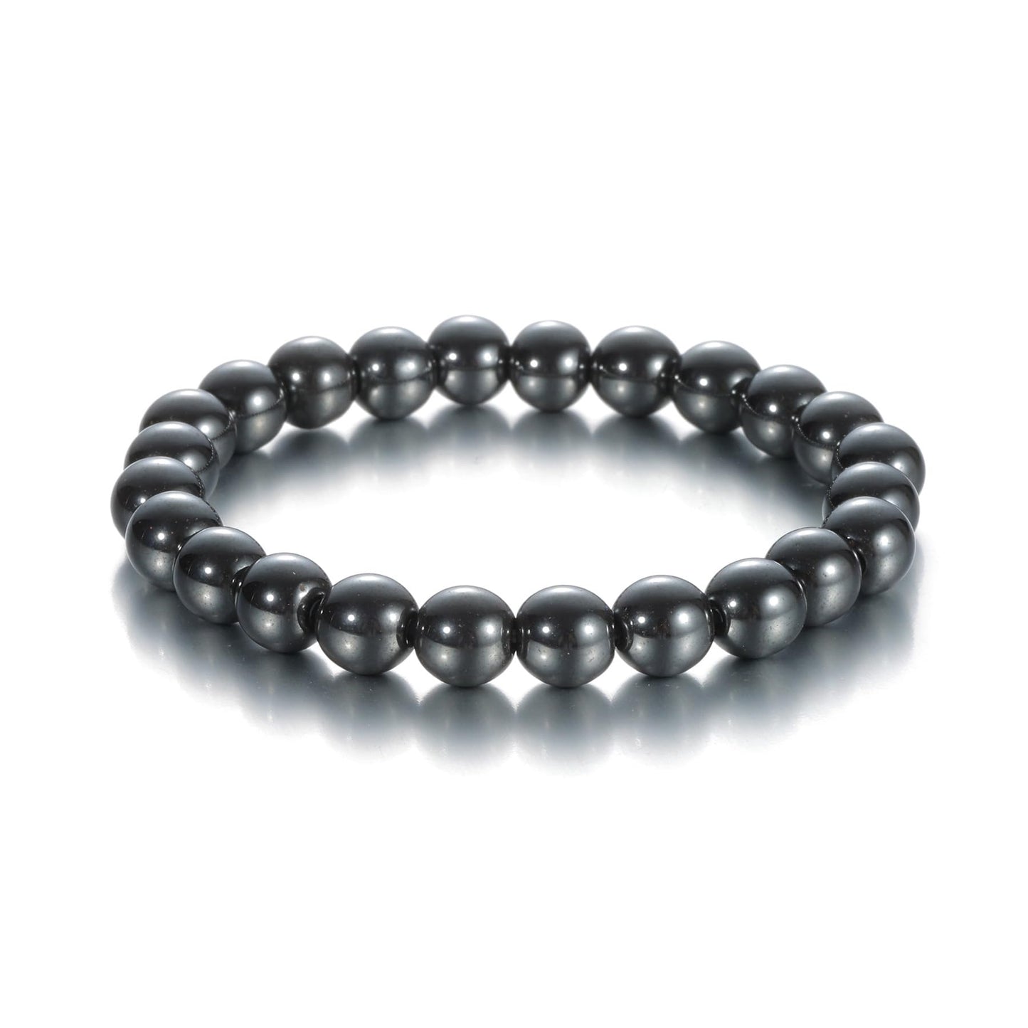 Udolfly Womens Crystal Beaded Bracelets for Women Men Protective Energy Bracelet Natural Gemstone Bead Bracelet 6mm Hematite