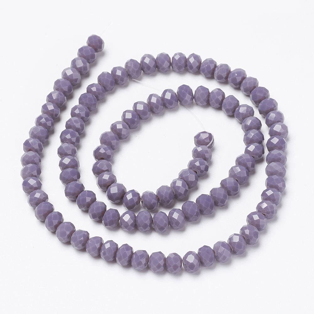 10 Strands Briolette Crystal Glass Beads 4x3mm Faceted Rondelle Opaque Glass Tiny Loose Beads 1300pcs for Bracelets Jewelry Making