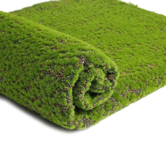 Artificial Moss Mat Fake Moss Rug Sheet Faux Greenery Wall Decor for Indoor & Outdoor DIY Micro Landscape Natural Turf Plants Lichen for Home Garden Patio Courtyard Company Shop Scenery 39.3" x 39.3"