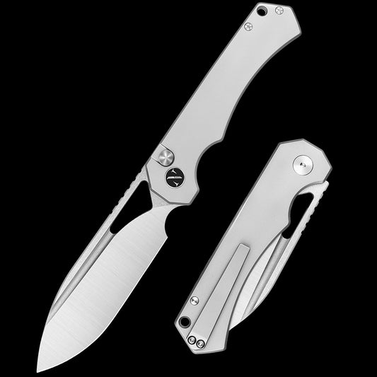NedFoss COUGAR Folding Pocket Knife, Button Lock EDC Knife with G10 Handle, 3.43" Sandvik 14C28N Blade EDC Tactical Knives, Lightweight Knife for Outdoor Survival Camping Everyday Carry