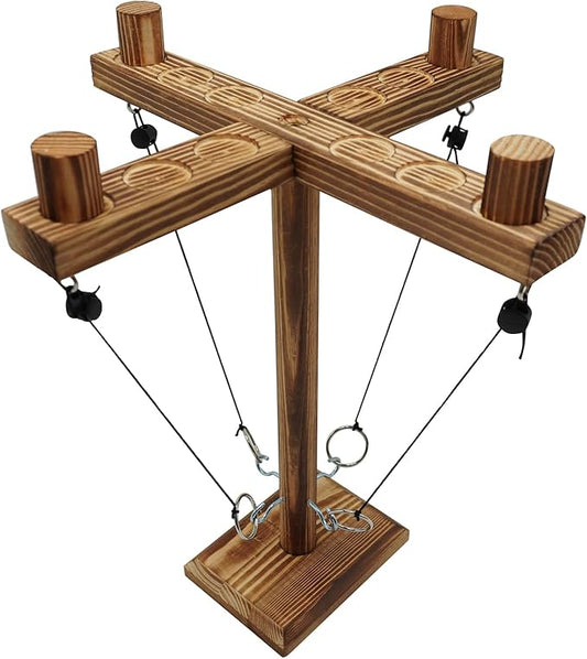 Hook and Ring Game, Large Ring Toss Game for Adults, Ring Game on a String, Tabletop Games, Hook Game Ring Toss for Bar, Family, Party