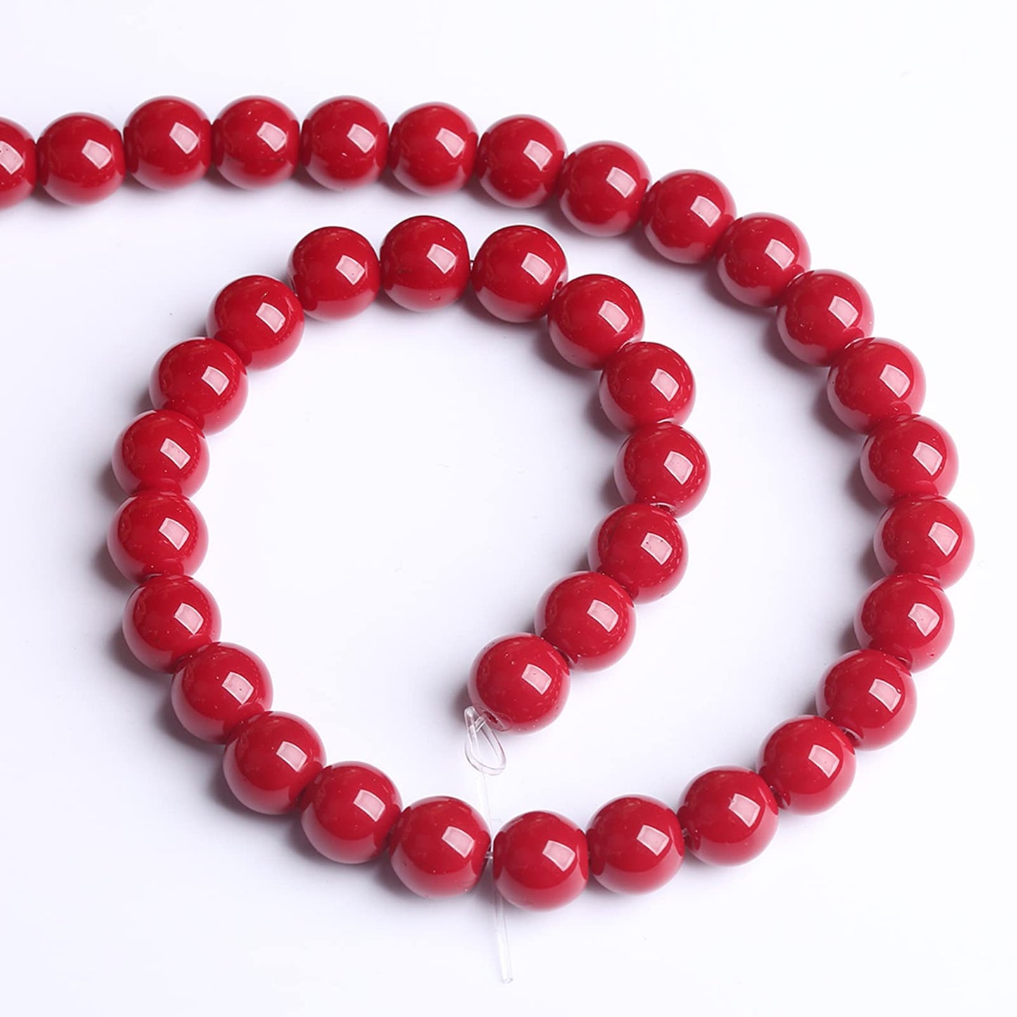 12MM 32PCS Dark Red Glass Crystal Loose Beads for Jewelry Making DIY Bracelet