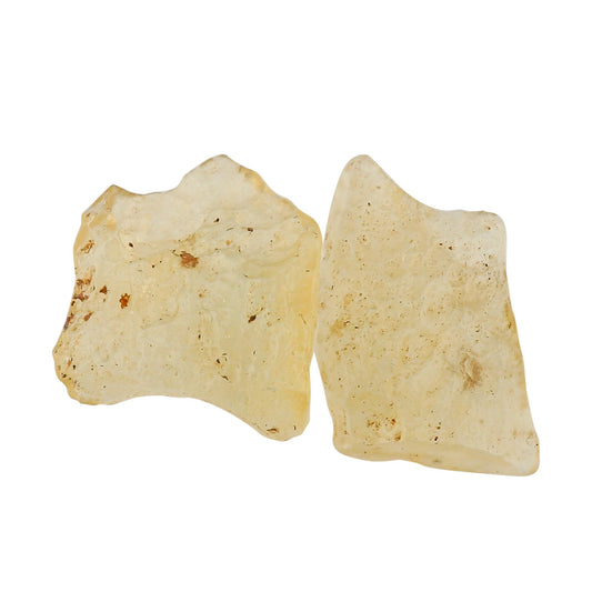 CRYSTALIS 2pcs Raw Libyan Desert Glass/Golden Tektite, Rare High Grade Loose Gemstone Wholesale Bulk Rough Jewelry Making Supply, Chakra Stones, Wire Wrapping, DIY, Gem Collection, 20MM+