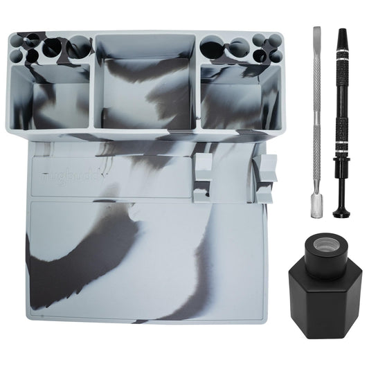 nugbuddy Wax Tool Station - Mat & Accessory Organizer - Heat Resistant & Non Stick Silicone Surface - Craft Kit with Accessories Included