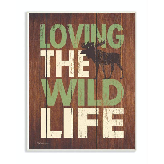 Stupell Industries Wild Life Country Home Wood Textured Word Design Signs and Plaques, Multi-Color