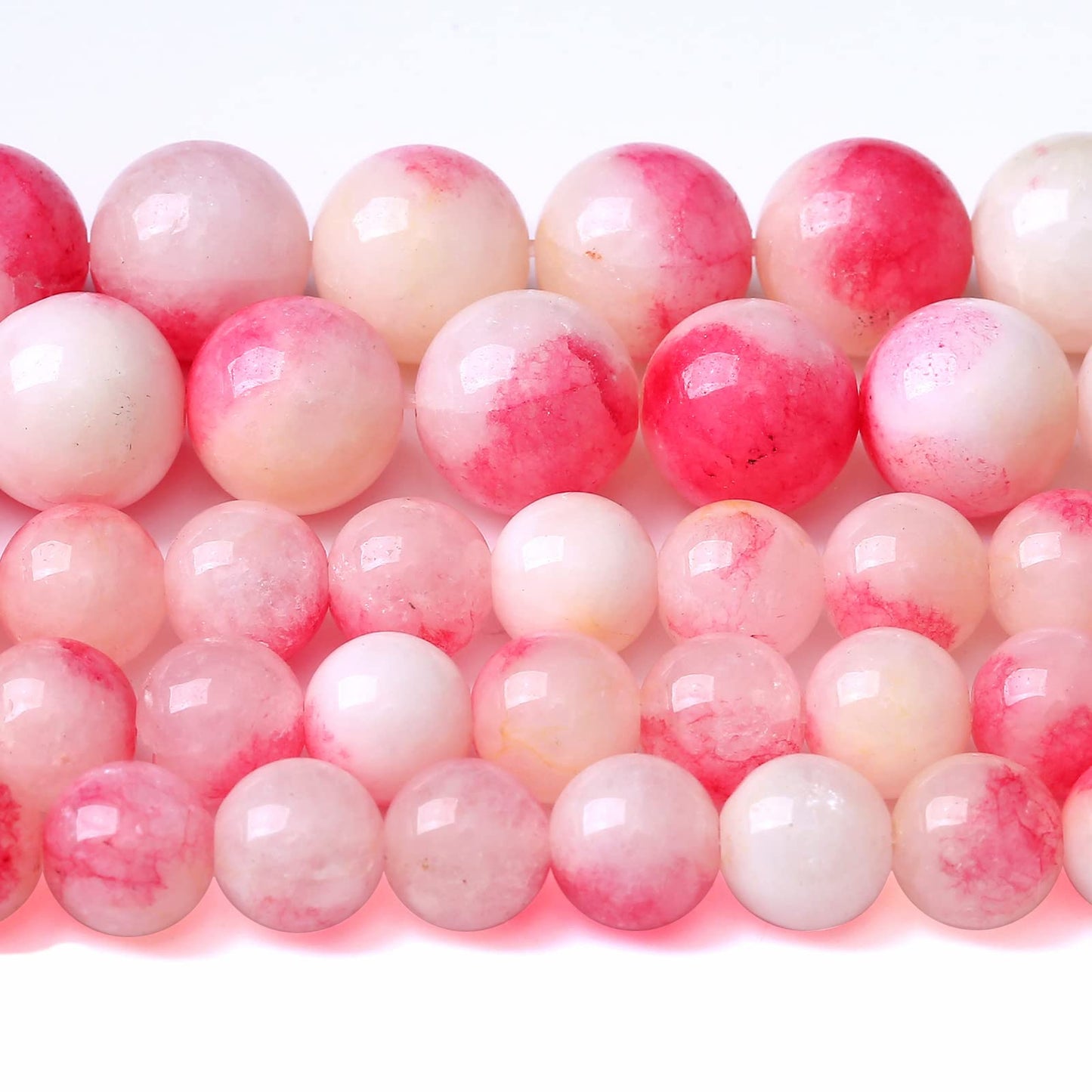 10MM 38PCS Pink Tourmaline Jade Stone Beads for Jewelry Making DIY Bracelet Necklace 15"