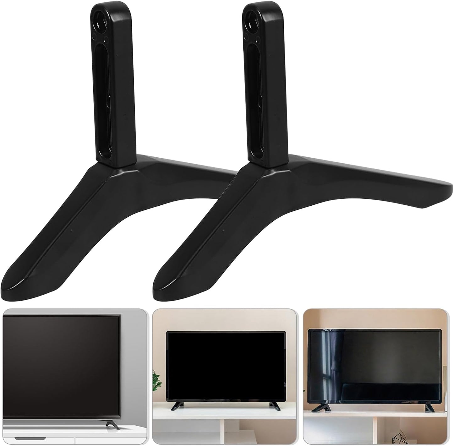 Cabilock Universal TV Stand Screws Adjustable Tabletop TV Base Bracket Height Adjustable Sturdy Metal Construction