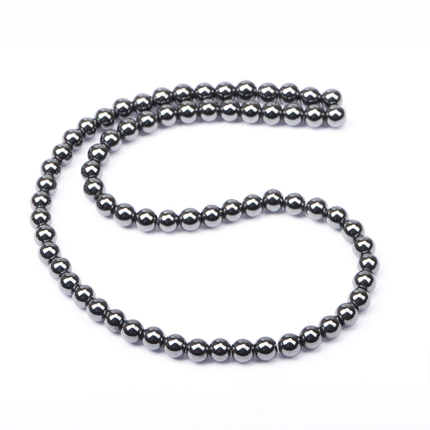 AD Beads Natural Gemstone Round Loose Beads 15" for Bracelet Necklace Earrings Jwelery Making Crafts DIY (4mm, Black Hematite)