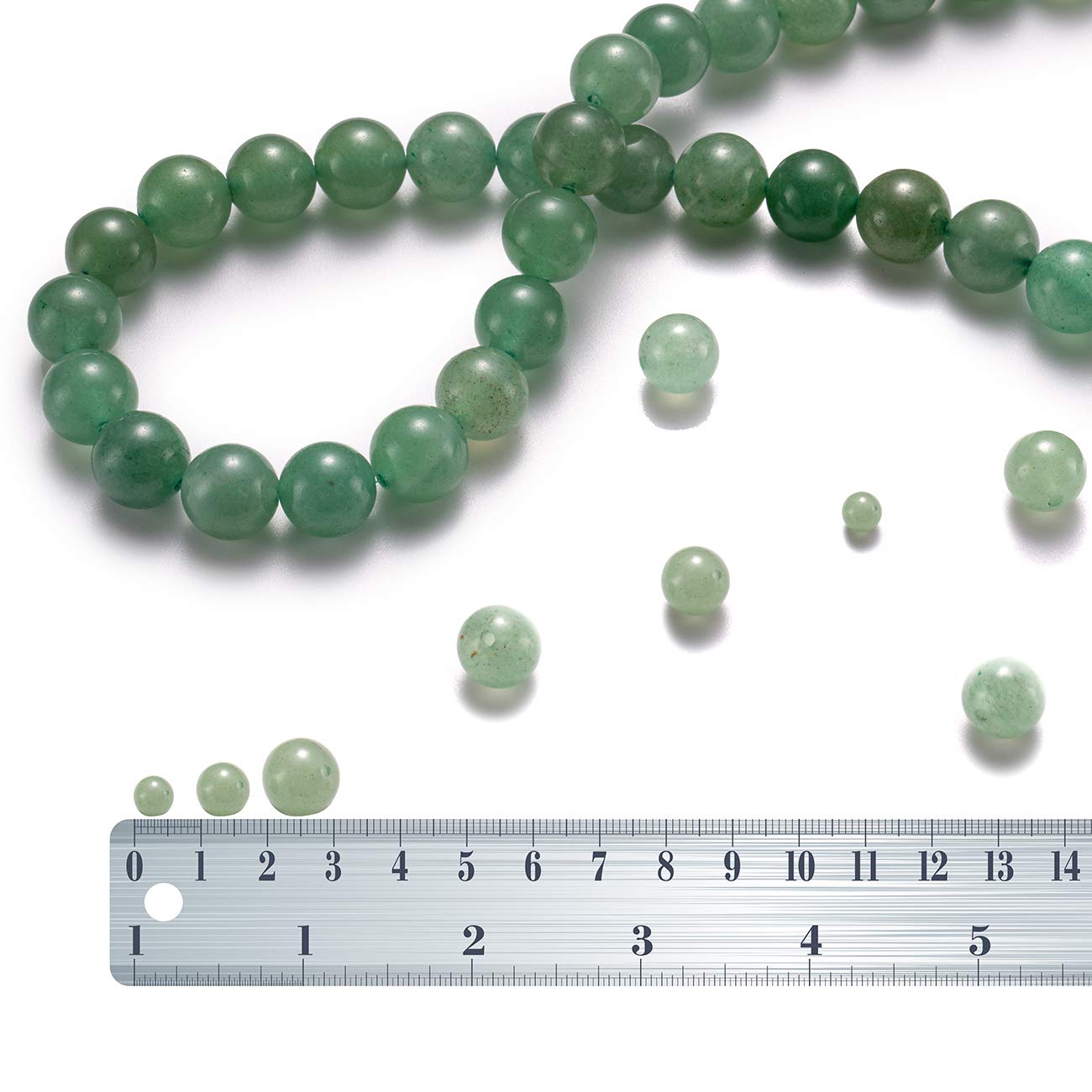 BEADIA Natural Green Aventurine Jade Stone Round Loose Semi Gemstone Beads for Jewelry Making 10MM 38PCS
