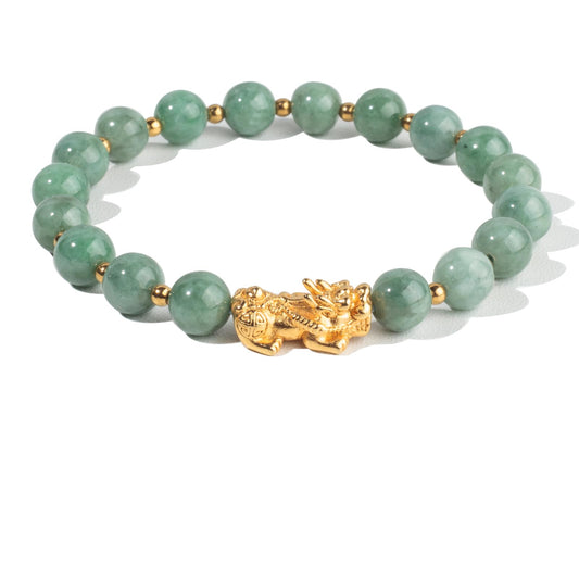 AROUROUA Fengshui Wealth Bracelet Green Real Jade Bracelet For Women Attract Lucky Wealthy Bracelets