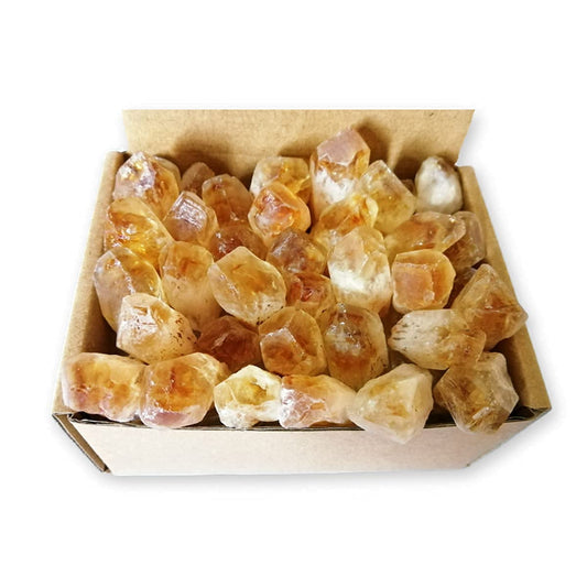 XMHOME Citrine Raw Crystal Point Rough Stone Natural Rock Blocks for Rolling Reiki Wicca 30-36 Pcs