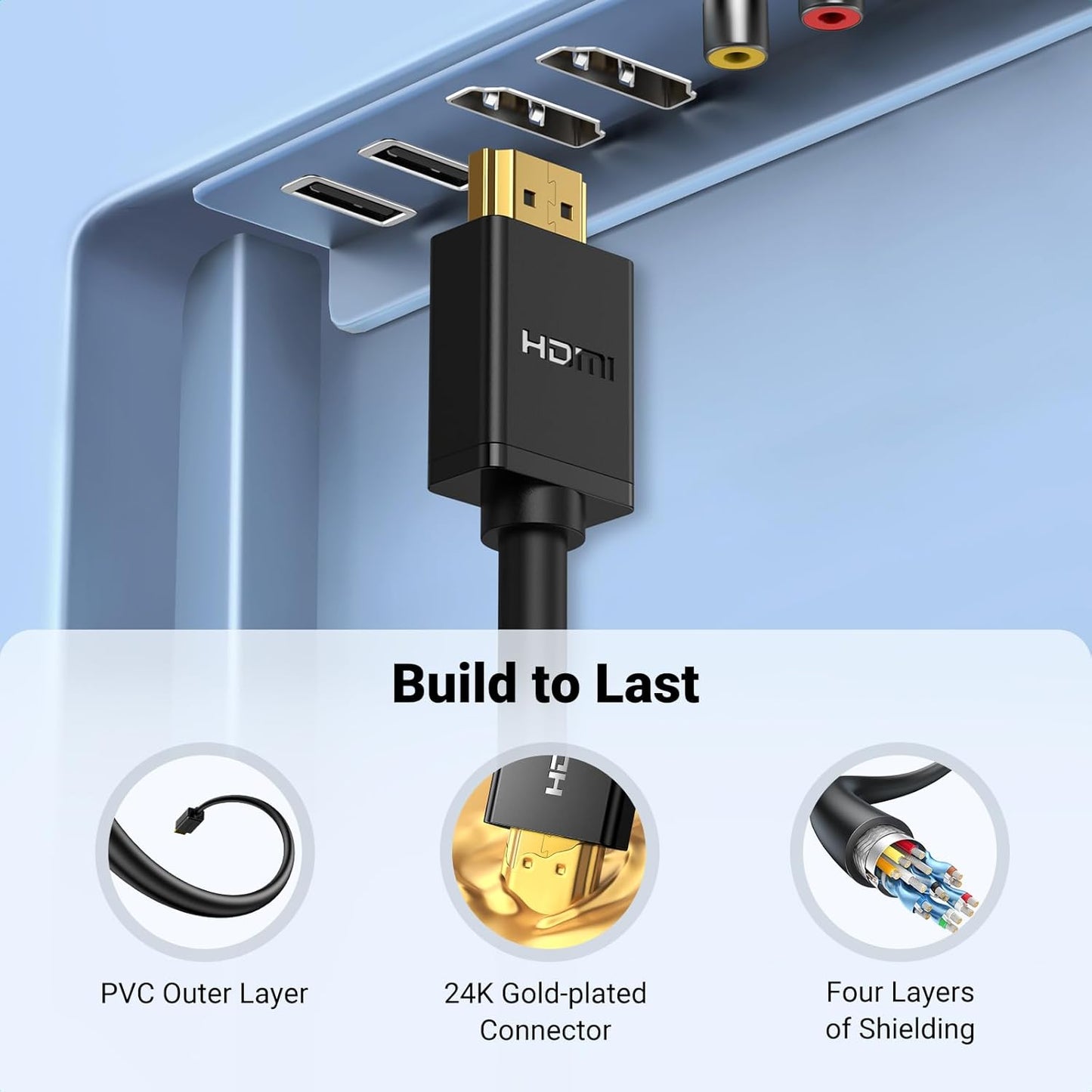4K 10FT PS5 PS4 UGREEN HDMI Extension Cable HDMI Extender Male to Female Adapter Cord Compatible with Roku TV Stick