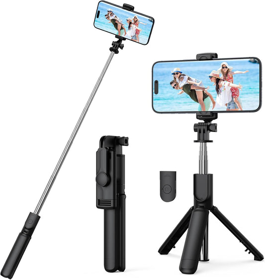 Aourxiv Selfie Stick Tripod, Retractable Selfie Stick Tripod with Wireless Remote Control, for Photograph, Live