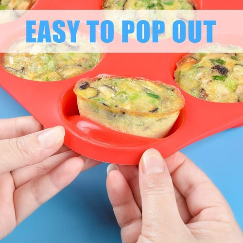 CAKETIME Silicone Muffin Pans - 12-Cup Nonstick Baking Mold for Perfect Cupcakes & Muffins