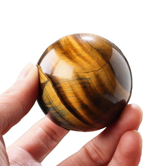 AierCrystal Natural Stone Crystal Sphere Feng Shui Home Decoration Ball Positive Energy Scrying Orb for Meditation Tool for Spiritual Space Purification Globe Diameter 4-5cm Tiger's Eye Sphere