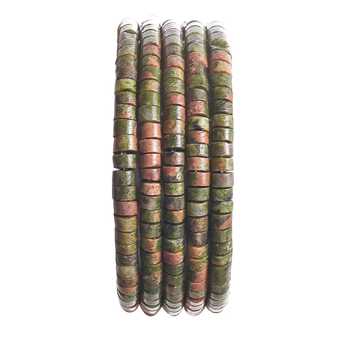 Natural Unakite Stone Spacer Beads 4x2mm 38cm/str Flat Round Loose Semi Gemstone Caps for Making Bracelets Necklace