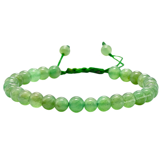 Amazing Gemstone Green Aventurine Bracelet, Gifts For Men & Women - Protection Healing Crystal Bracelet - 6mm Gemstone Beaded Adjustable Bracelet, Pulseras Para Hombres Mujer Stocking Stuffers
