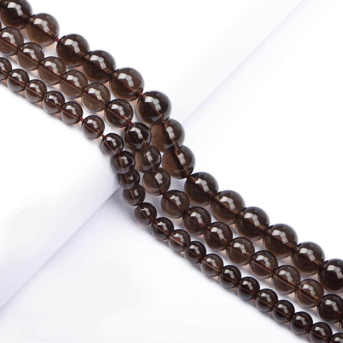 AD Beads Natural Gemstone Round Loose Beads 15" for Bracelet Necklace Earrings Jwelery Making Crafts DIY (6mm, Smoky Quartz)