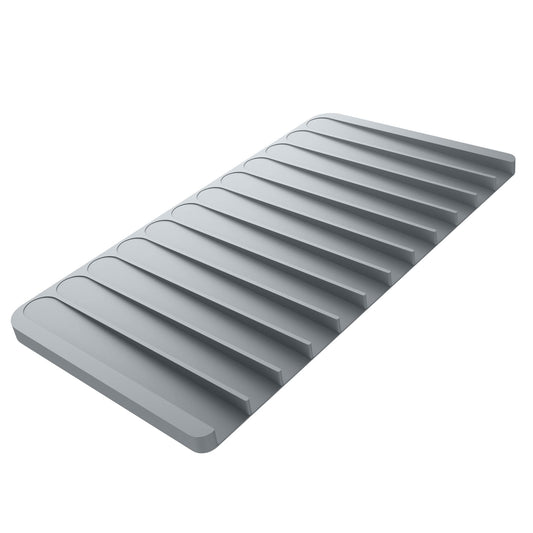 Kraus Self-Draining Silicone Dish Drying Mat or Trivet for Kitchen Counter in Light Grey, KDM-10LG