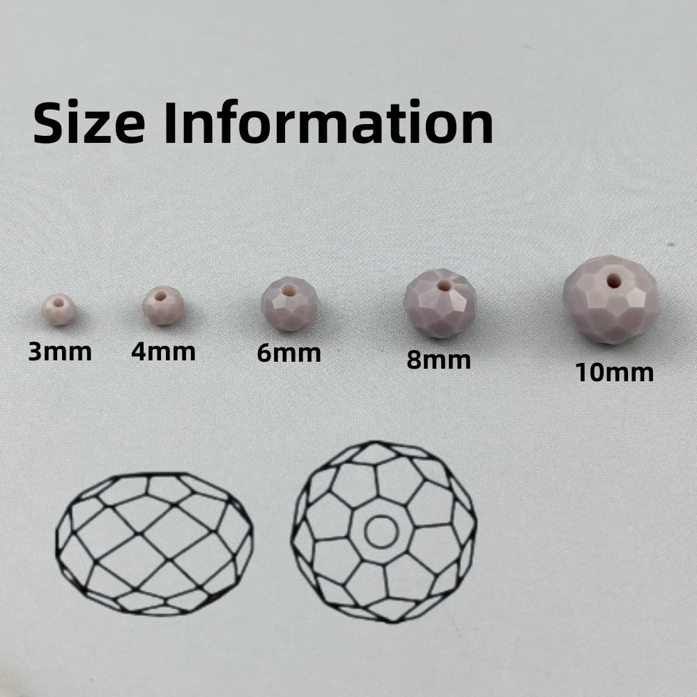 Pinhoollgo 100pcs 8mm Crystal Glass Beads Faceted Rondelle Glass Spacer Beads for Bracelets Necklace Pendants Earrings Key Chains Jewelry Making(Light Purple Porcelain)